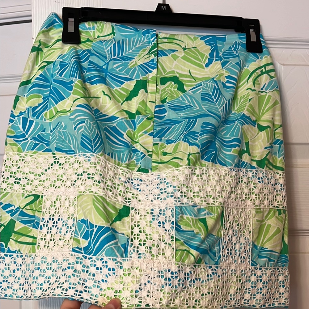 VTG Lily Pulitzer Leaf Printed Skirt - Picture 5 of 8